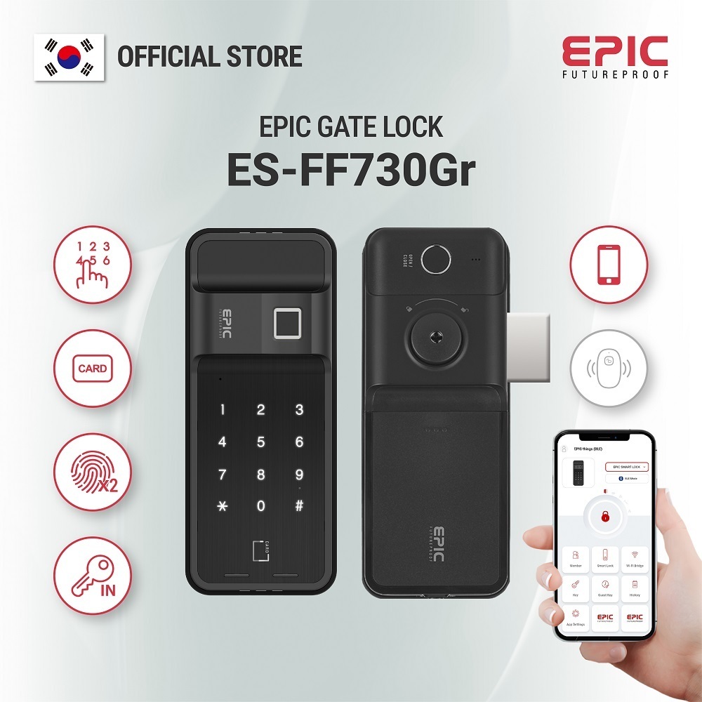 EPIC ES-FF730Gr Digital Door Lock | Smart Gate Lock | Shopee Singapore