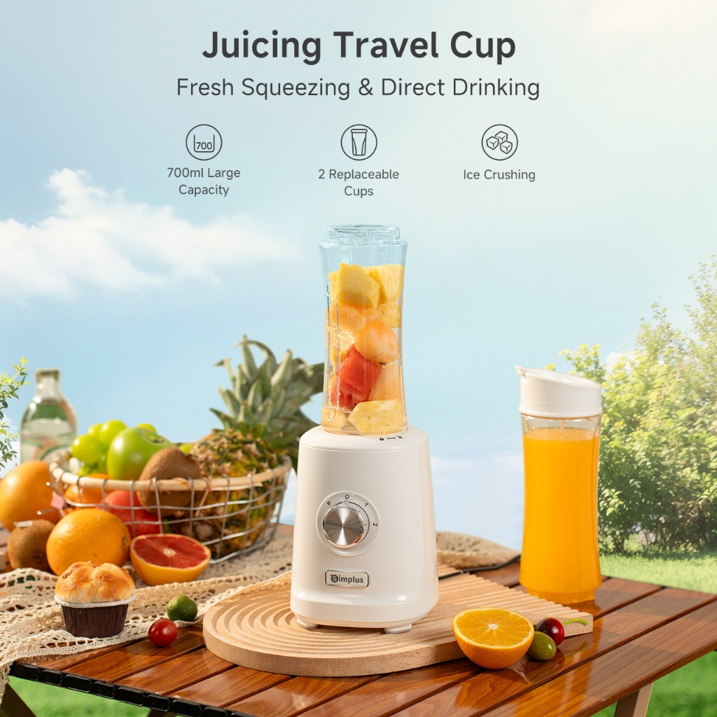 Simplus 700ml Cups x2 | Smoothie Maker & Juicer | 300W Portable Blender ...