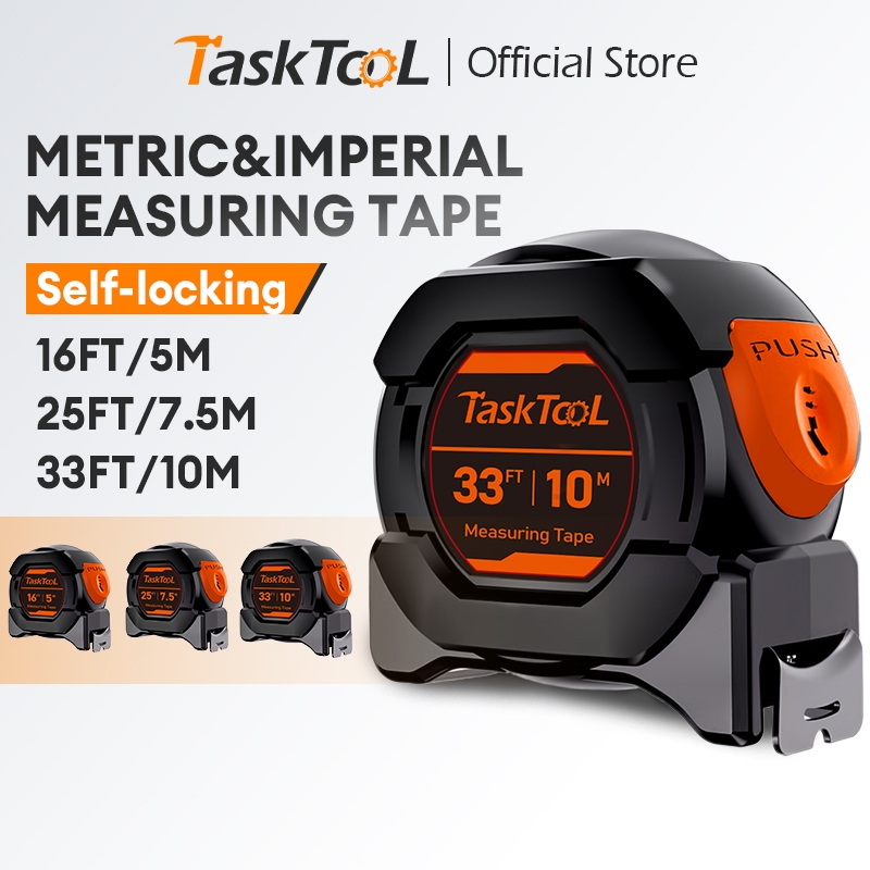 TASKTOOL Dual Scale Measuring Tape 5M/7.5M/10M Self Locking High ...