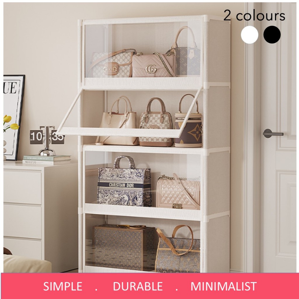 Display Cabinet Storage Rack with Plastic Flap Classic Minimalist ...