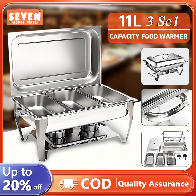 Buffet tray set 11L Foldable Stainless Steel Square Buffet Stove Dish ...