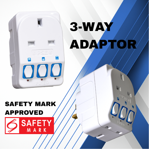 3-WAY MULTI PLUG SOCKET ADAPTOR WITH SWITCHES | Shopee Singapore