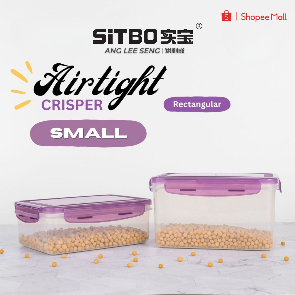Sitbo Rectangular Airtight Crisper Food Storage Container with Locking ...