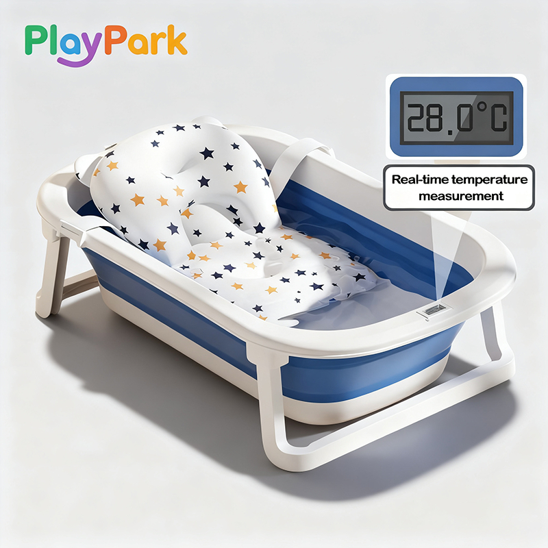 Playpark【warranty】Baby Bath Tub Foldable with Temp Sensor Shower Basin ...