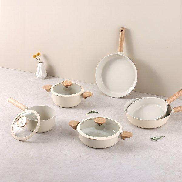 NEOFLAM THE LIFE Ceramic Nonstick IH Induction Pot Pan Frypan Wok ...
