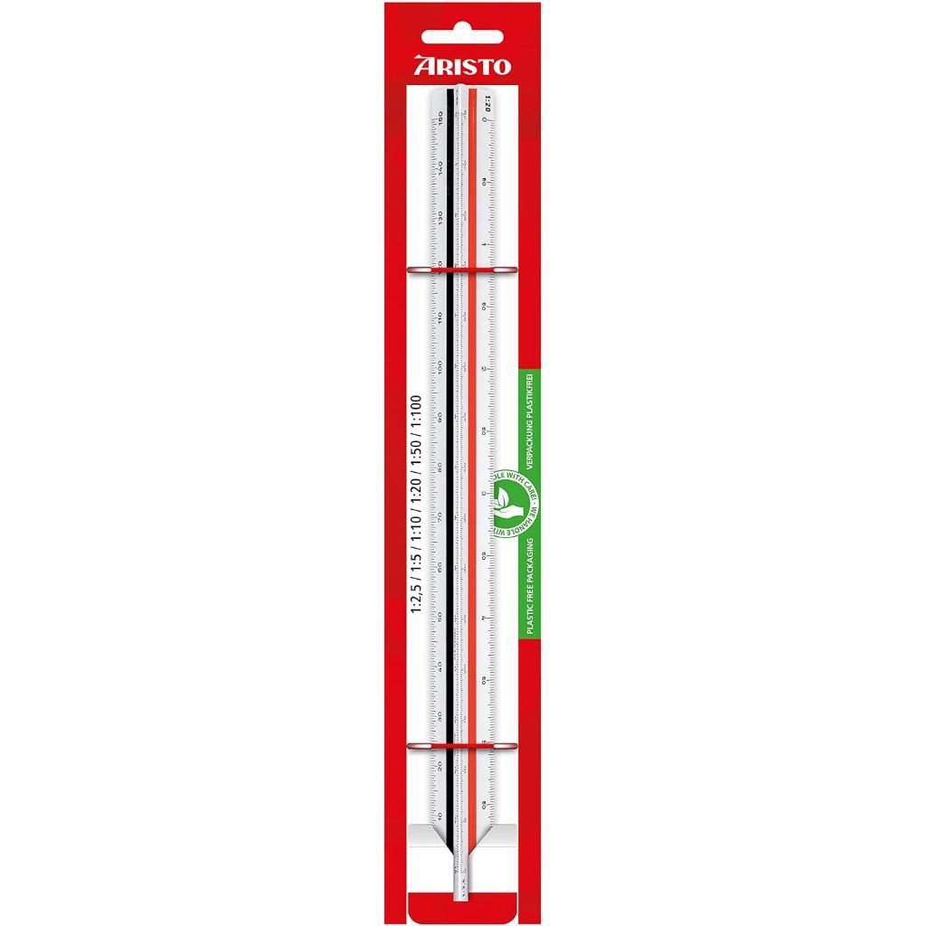 Aristo College Triangular Scale Ruler AR23701EB (Reduction 1:2.5 :5 :10 ...