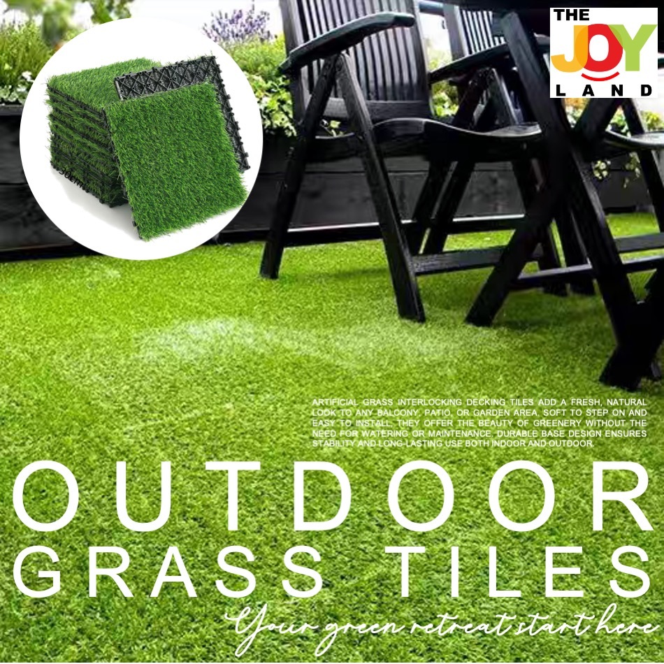 [SG THEJOYLAND] Grass Flooring Tiles Decking Outdoor Balcony Tiles ...