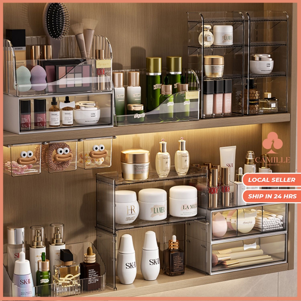 Bathroom Mirror Cabinet Organizer Box Stackable Compartment Storage for ...