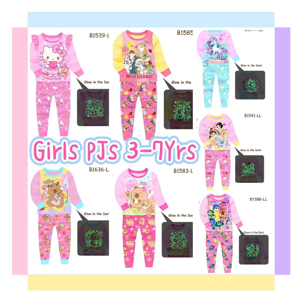 [SG Seller] Barbieliya Gril Pyjamas 3-7Yrs Hello Kitty Unicorn Princess ...