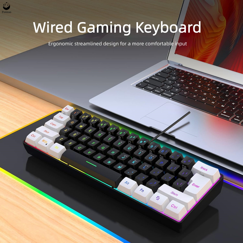 [SG] 60% Wired Gaming Keyboard Small RGB Backlit Membrane Gaming ...
