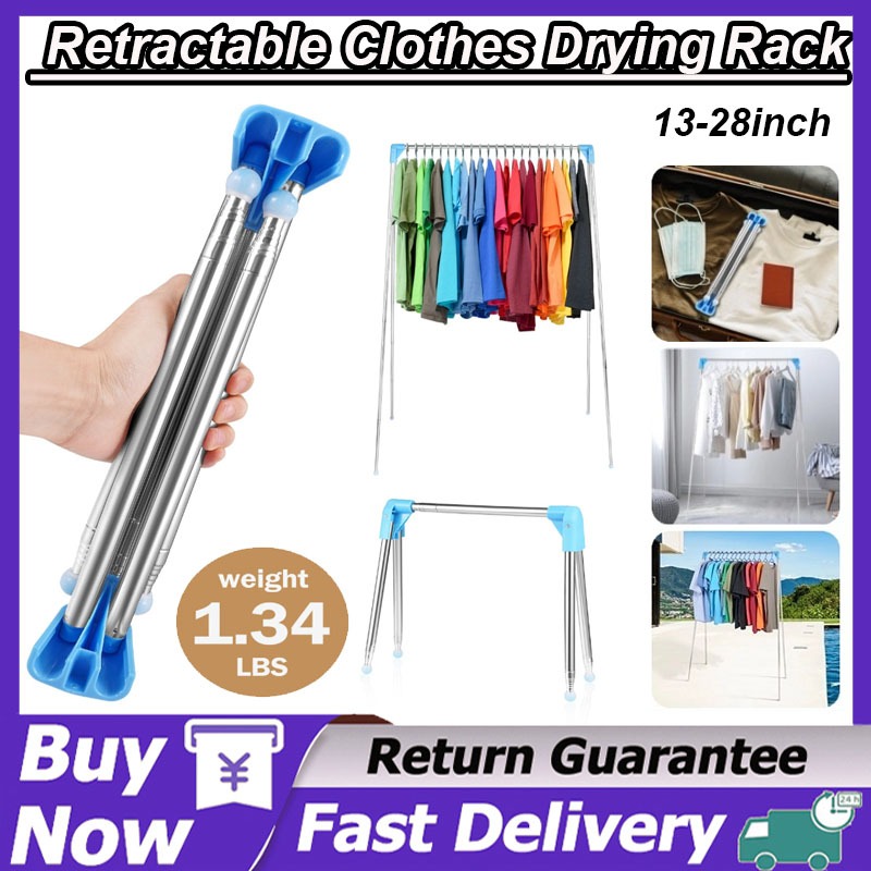 【24H Delivery】Portable Travel Garment Rack/13-28 inches Retractable ...