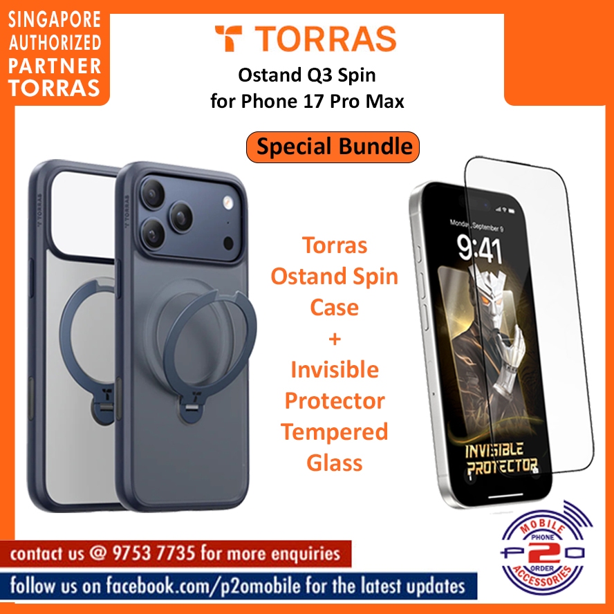 TORRAS Ostand Q3 Spin For IPhone 17 With 360° Rotating Stand, Shadow Black - View #9