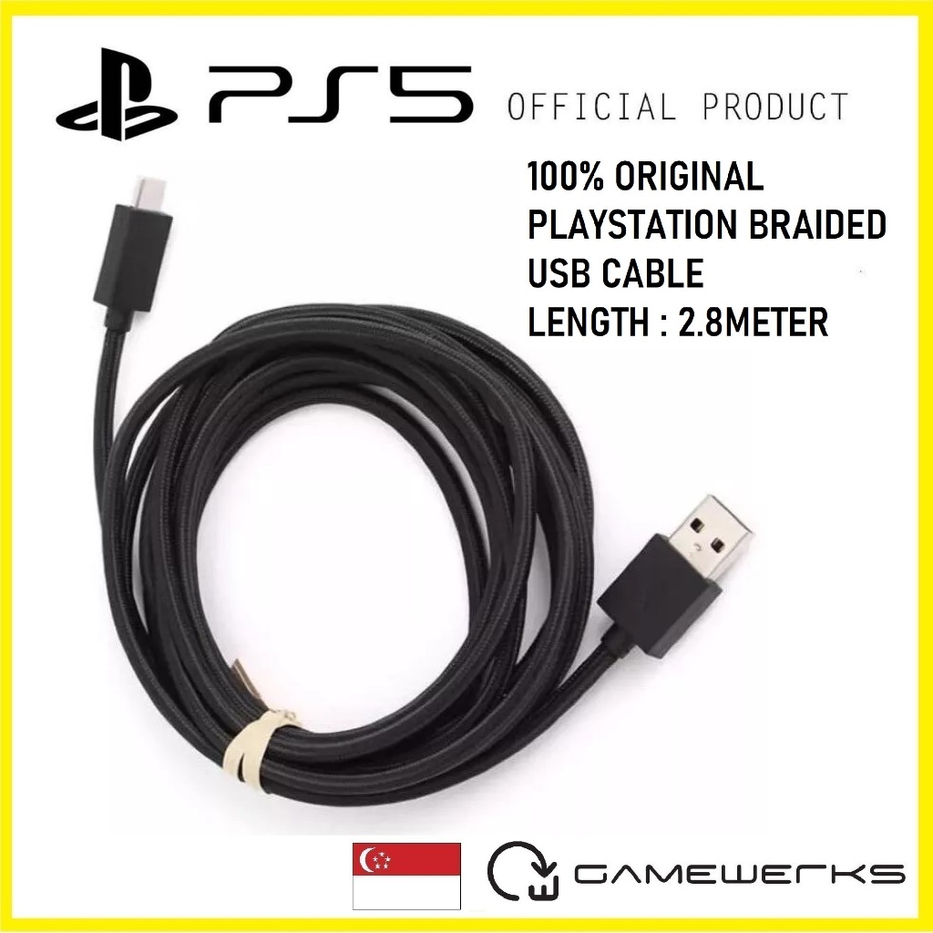 PS5 2.8 Meter Dualsense Controller Braided USB Charge Cable Type-A To ...