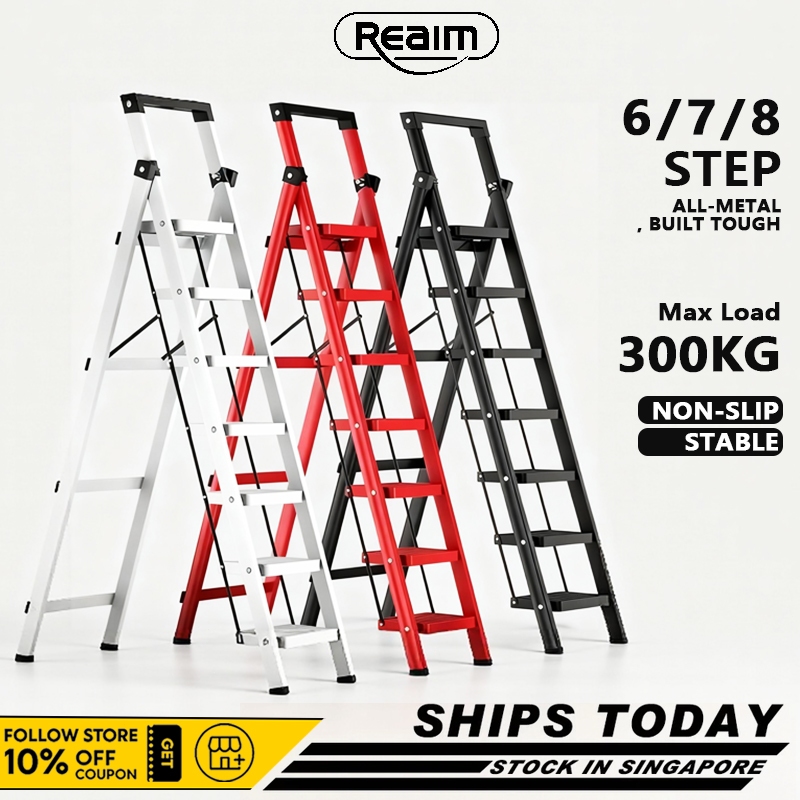 Stool Step Foldable Ladder Carbon steel thick ladder 6/7/8 step ladder ...
