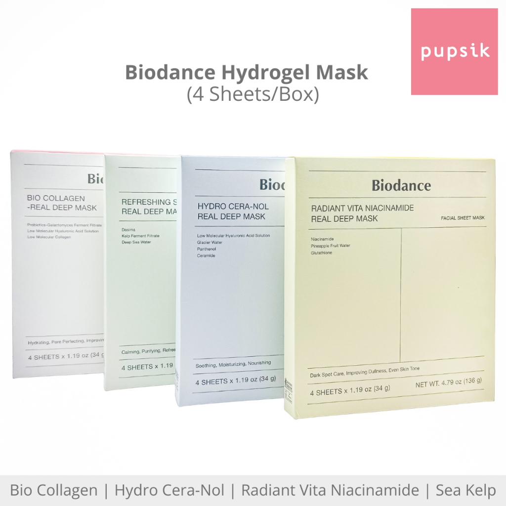Biodance Real Deep Mask, 4 Sheets/Box (4 Types) | Bio-Collagen, Sea ...