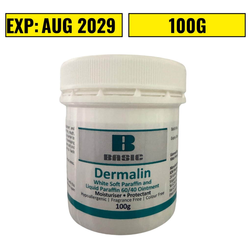 Dermalin White Soft Paraffin 60/40 100g – Hydrating Moisturiser for Dry ...