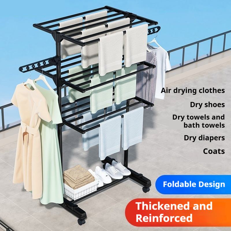 Foldable Winged Clothes Drying Rack – Indoor & Outdoor Standing Space ...