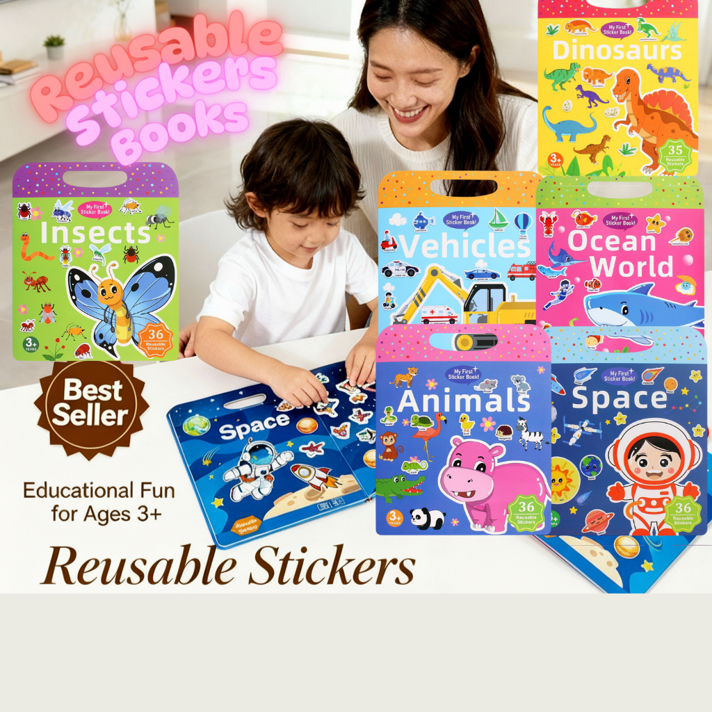 [Buy 6 Free 1] Reusable Jelly Sticker Book for Kids & toddler ...