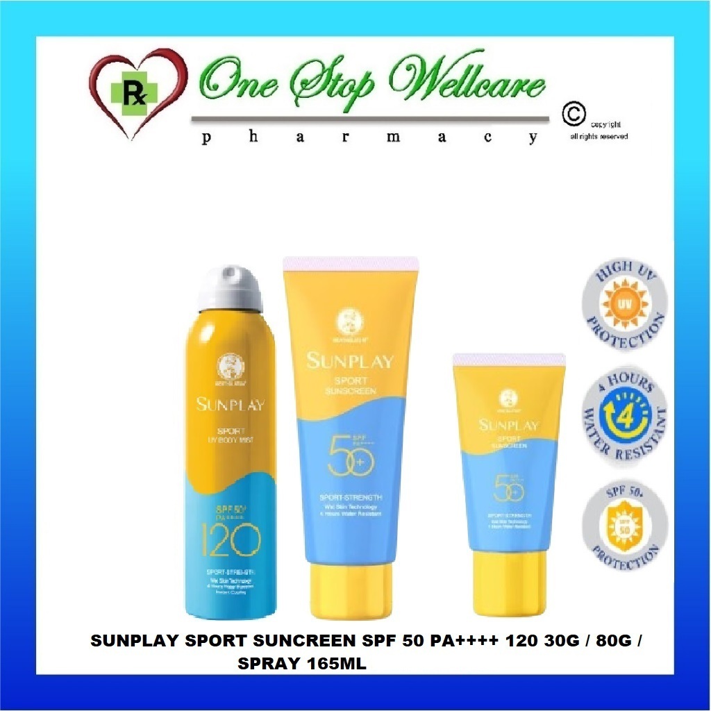 SUNPLAY SPORT SUNCREEN SPF 50 PA++++ 120 30G / 80G / SPRAY 165ML ...
