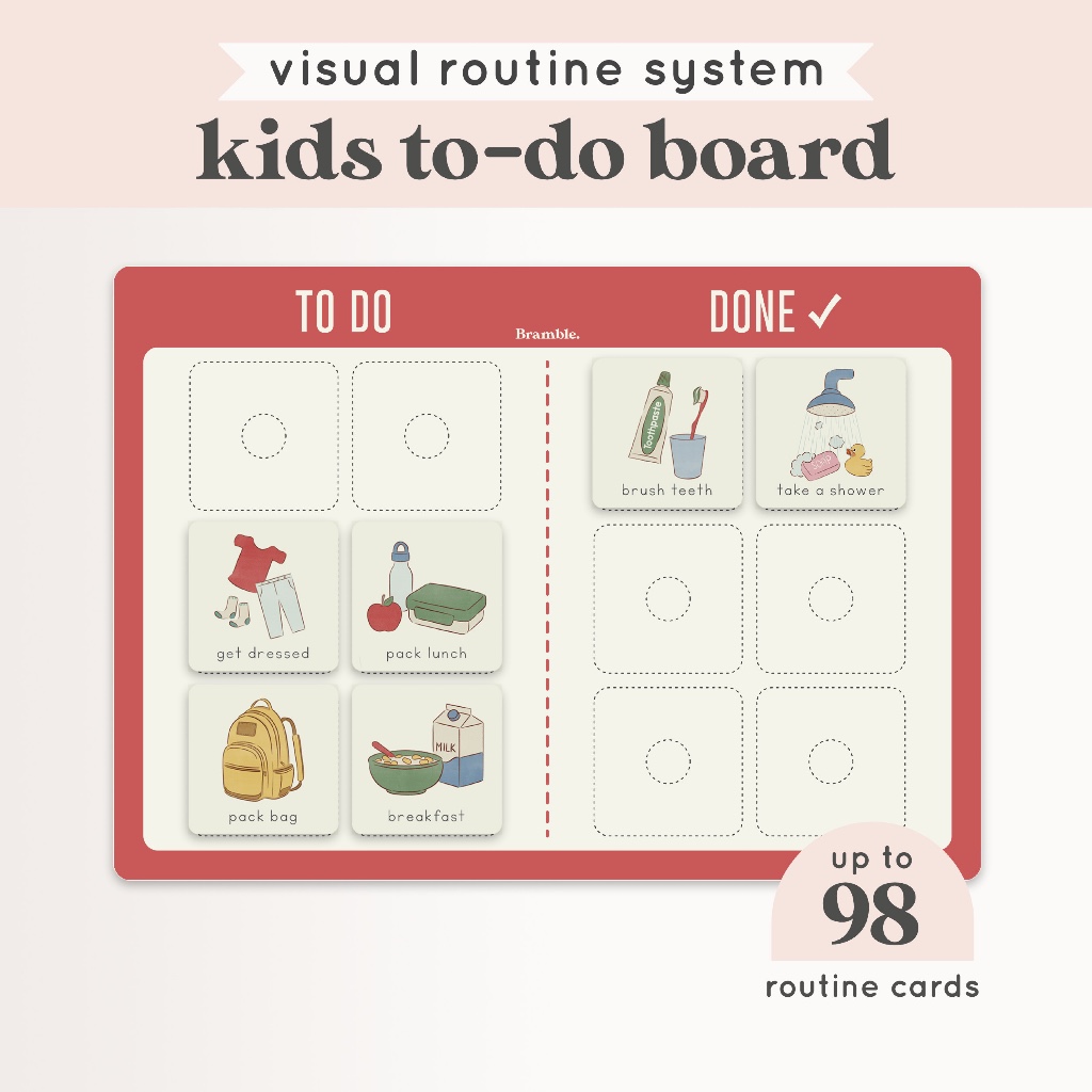 Bramble – To-Do Visual Board + Routine Packs | Visual Schedule for Kids ...