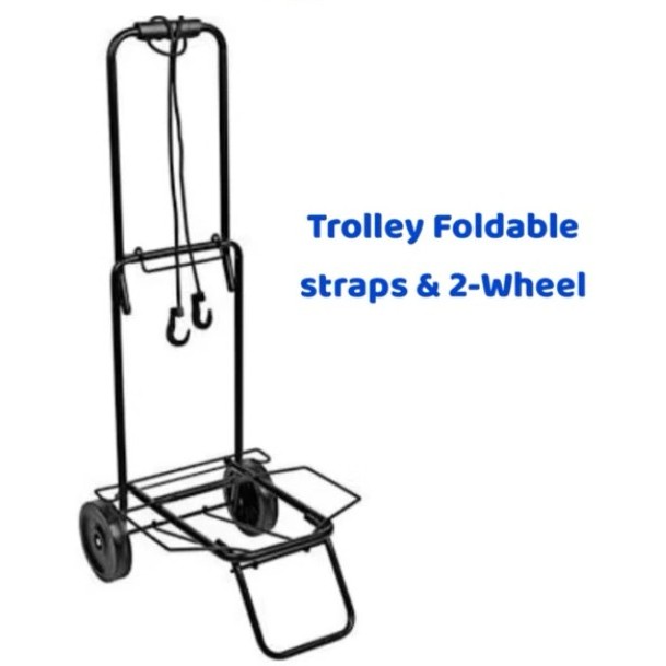 Trolley Foldable with straps | 2-Wheel Portable Foldable Hand Trolley ...