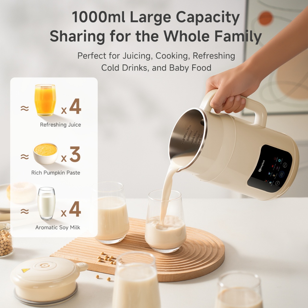 Simplus 1000ml Soy Milk Maker | Food Processor | Hot & Cold Drinks ...