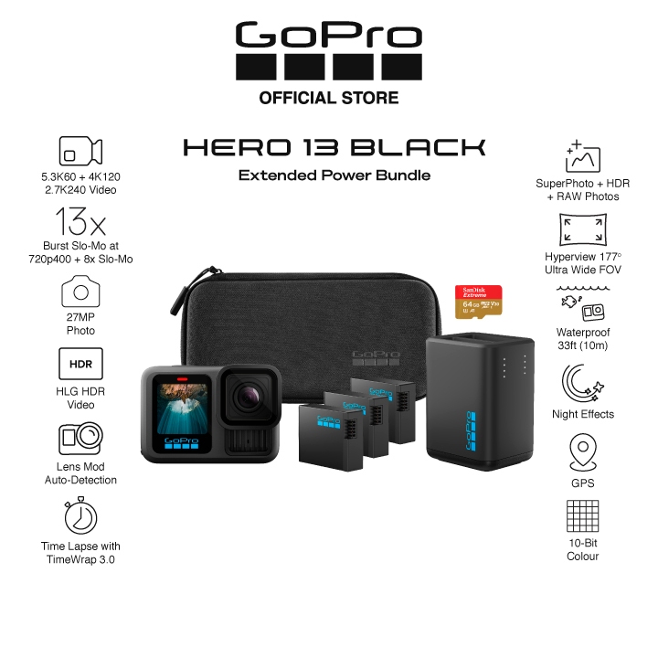 GoPro HERO13 Black Extended Power Bundle | Shopee Singapore