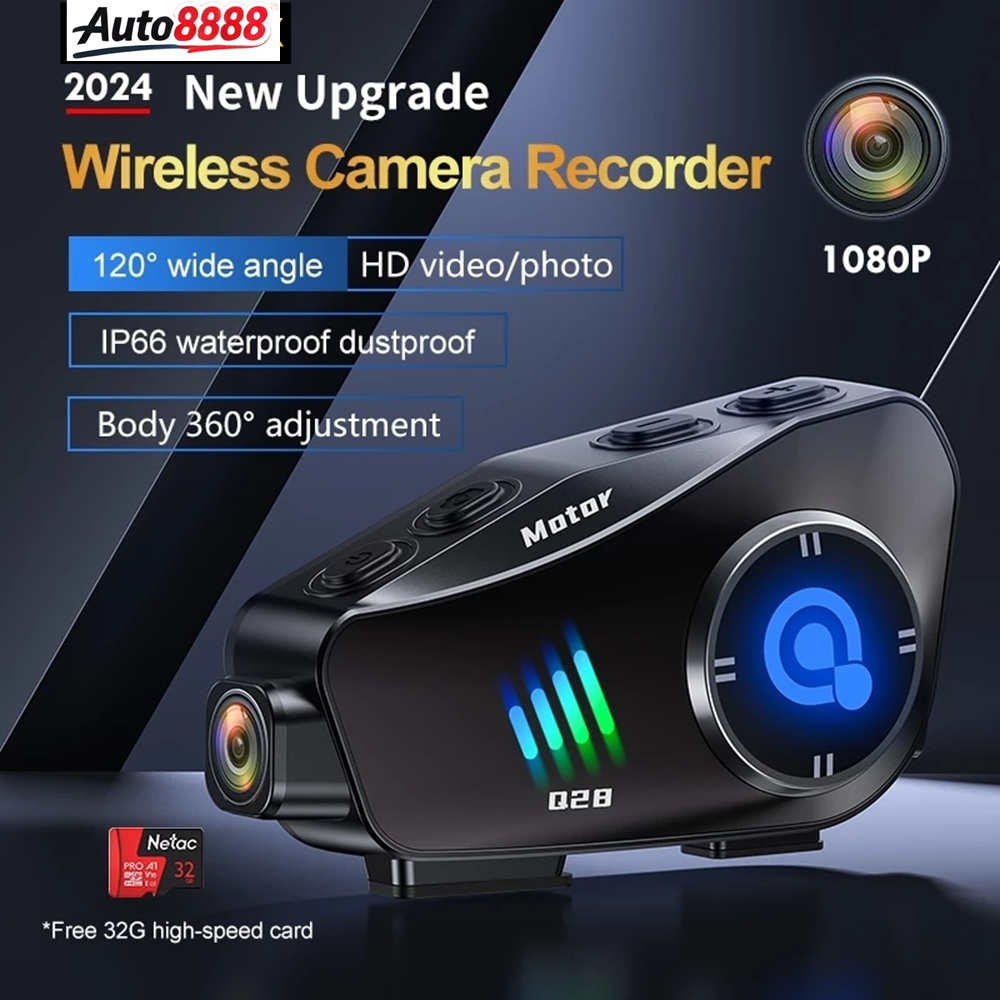 Q28 Motorcycle Helmet Headset Wireless Camera Recorder with 1080P HD ...