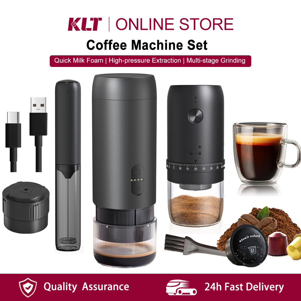 Cliton 2-in-1 Wireless Automatic Capsule Coffee Machine Set Hot/Cold ...