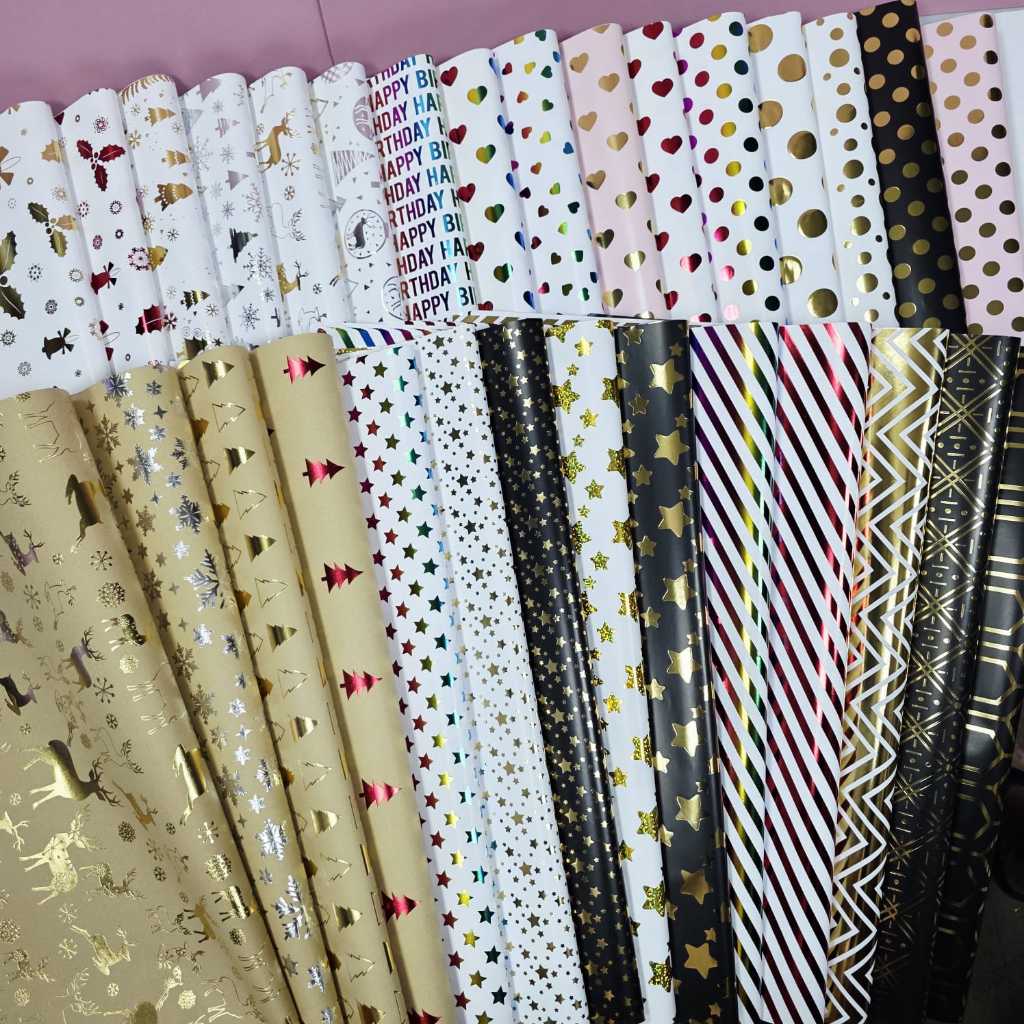 [5 Sheets Bundle] [WRP 18] Wrapping Paper | Gift Wrapper | Shimmery 烫金纸 ...