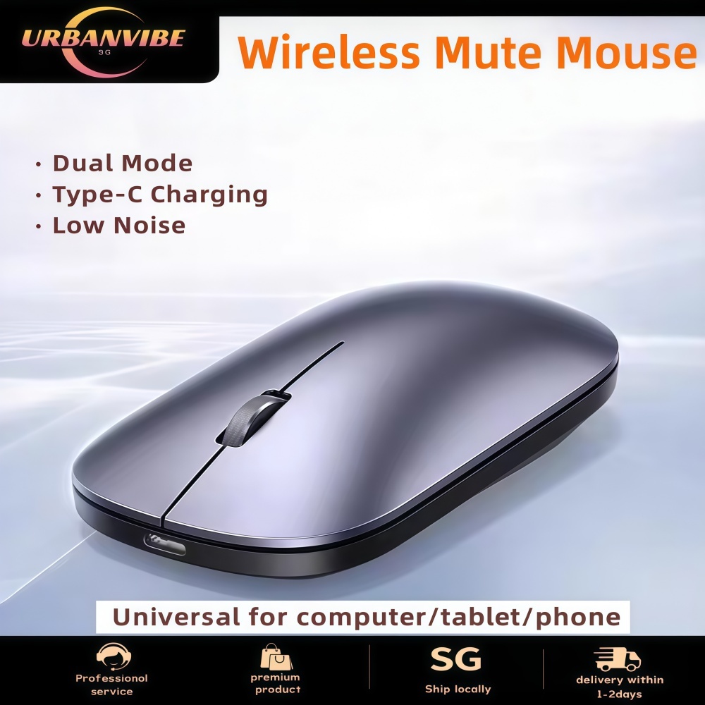 【SG Local Stock】Wireless Mouse Silent Click Dual Mode Bluetooth+2.4G ...