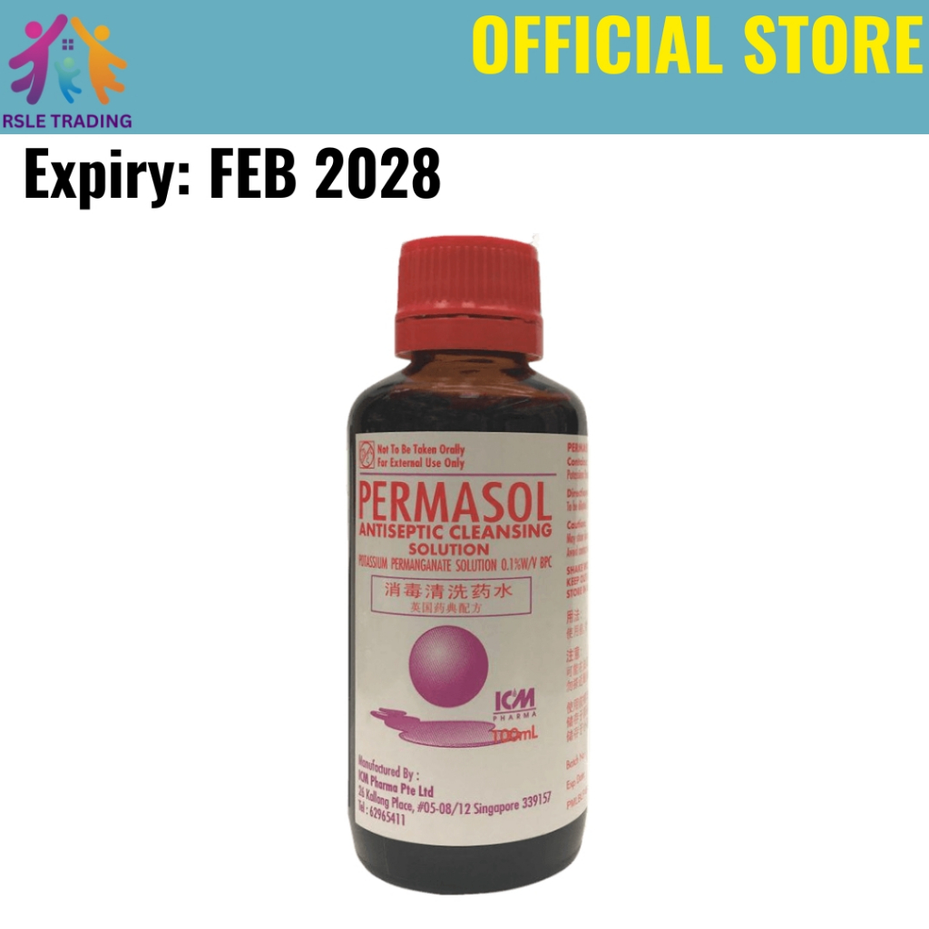 Permasol Antiseptic 100ml | Potassium Permanganate Solution for Wounds ...