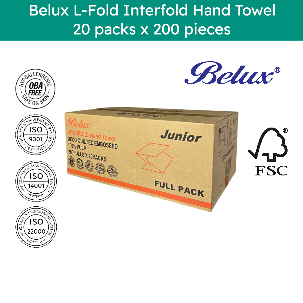 (Free Shipping!) Belux L-Fold Interfold Hand Towel 100% Pulp | Quilted ...