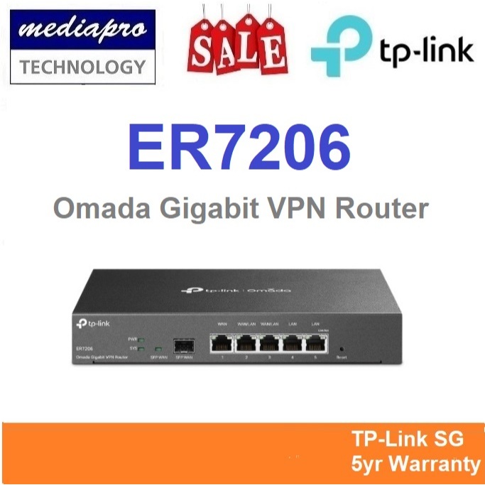 TP-LINK ER7206 Omada Gigabit VPN Router, Up to 4 WAN Ports - 5 Year ...