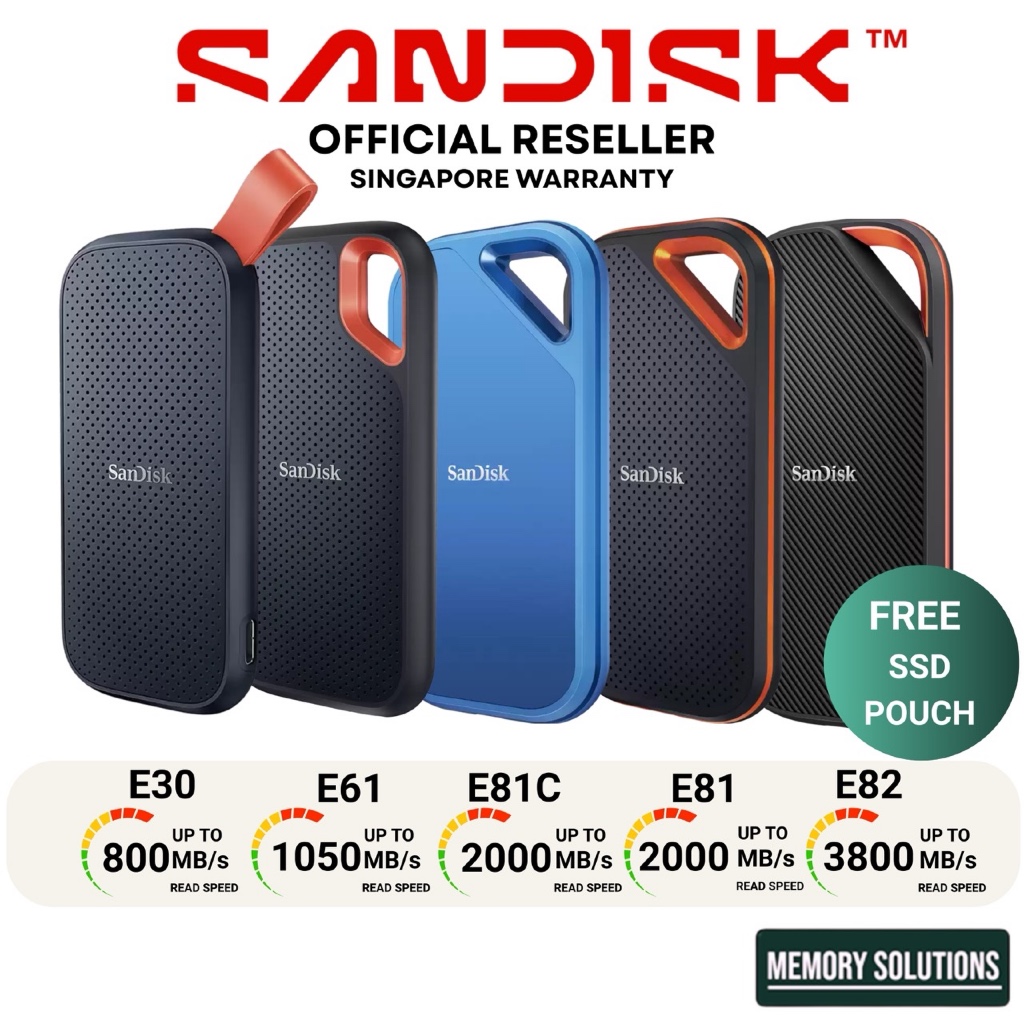 SanDisk Portable SSD E30 Extreme E61 Extreme Pro E81 SSD 500GB 1TB