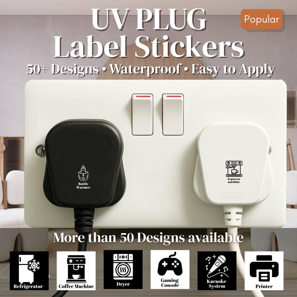 [SG Local] Borderless UV switch Plug Label Stickers | Decal ...