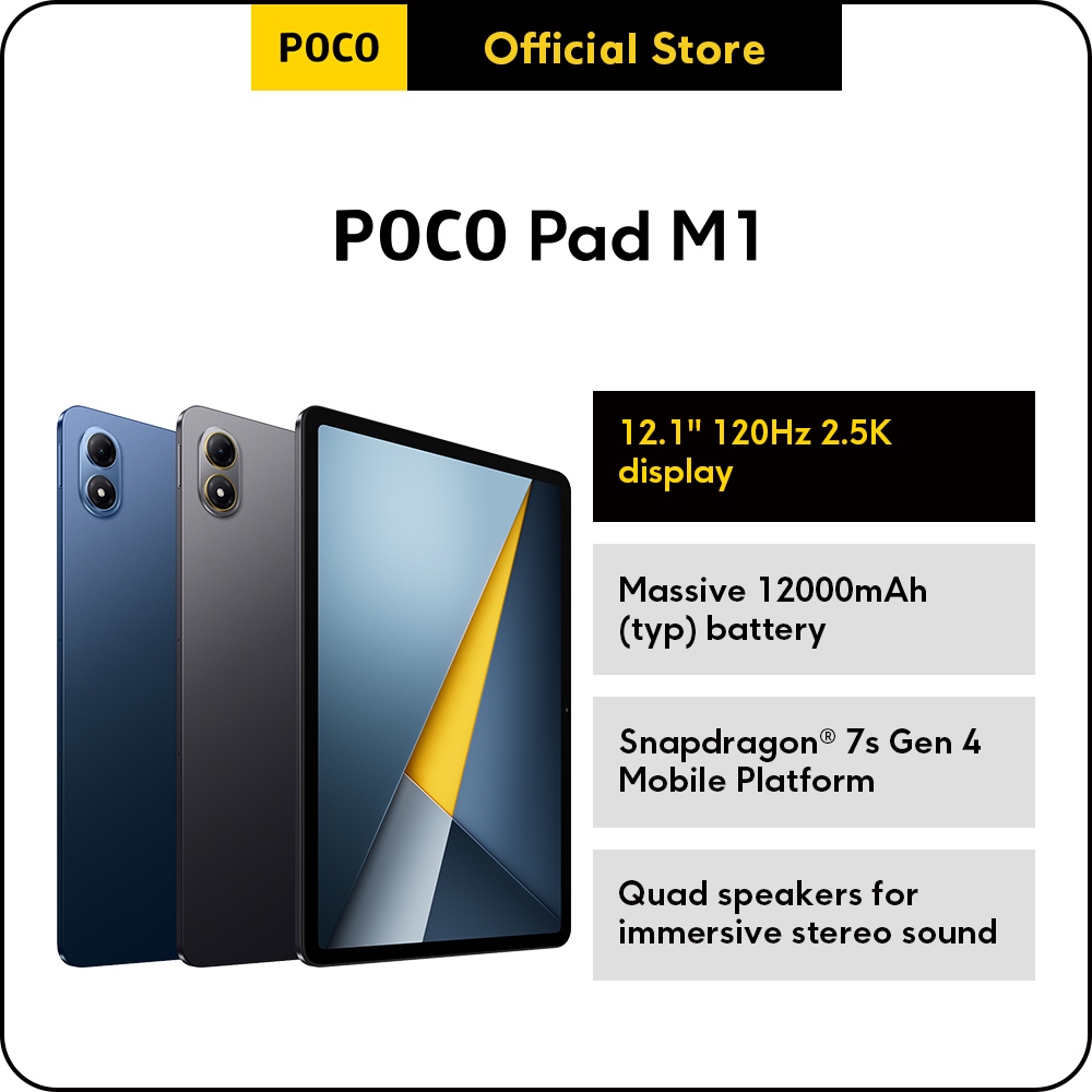 New POCO Pad M1 | 8+256GB, 12.1'' 120Hz 2.5K display, Snopdragon