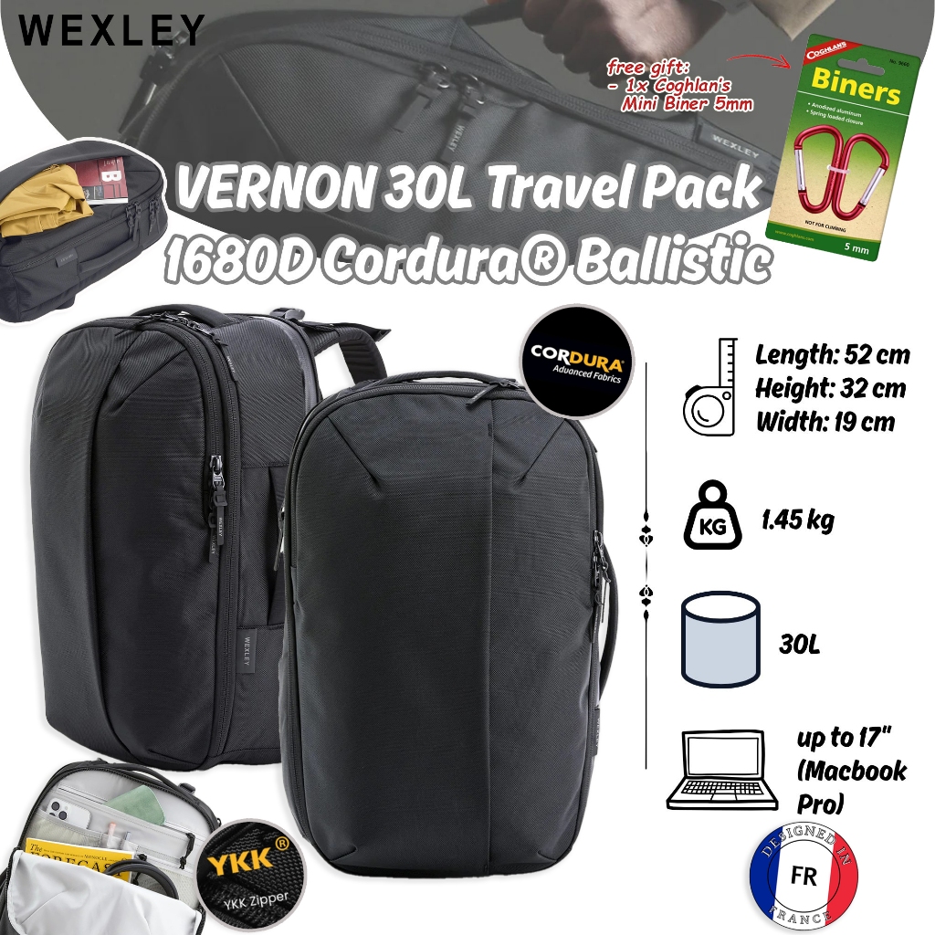WEXLEY VERNON 30L Travel Pack 1680D Cordura Ballistic | Travel
