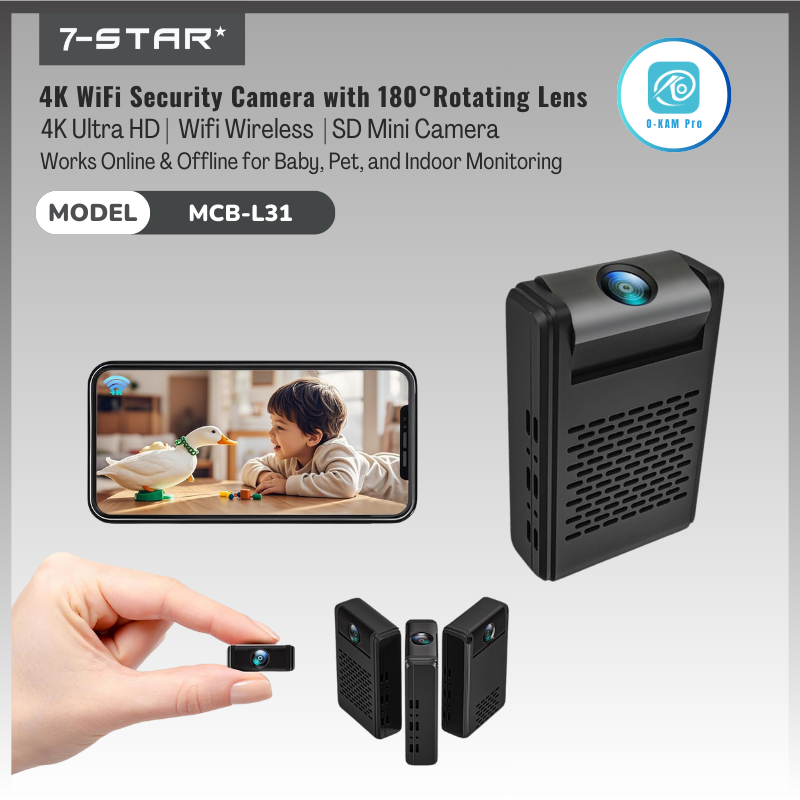 7-STAR* L31 Pro 180 Degree Rotatable Lens Wifi Wireless 4K 1500mAh ...