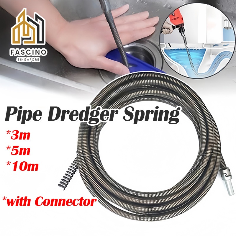 【SG】3m/5m/10m Pipe Dredger Spring Flexible Sink Drain Clog Remover with ...