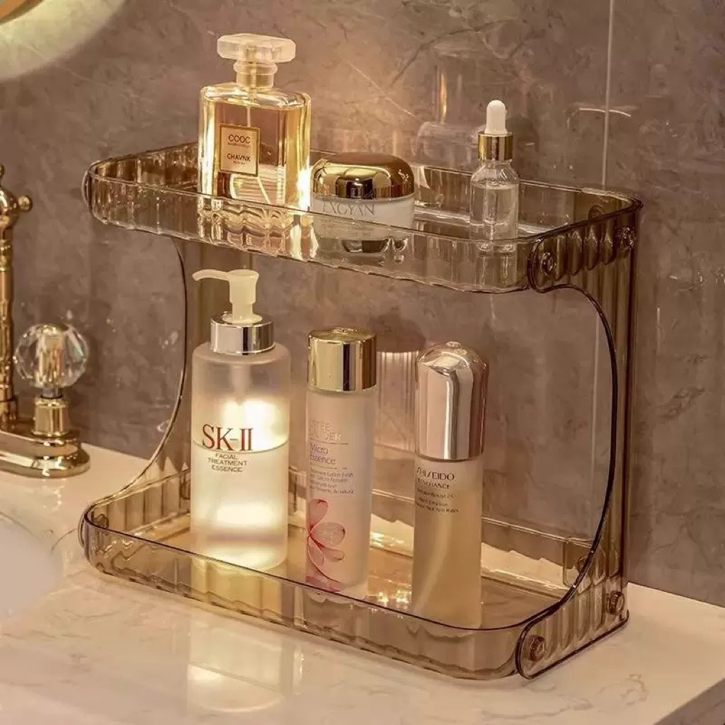 SG Ready Stock Bathroom Skincare Cosmetic Organizer Double Shelves ...