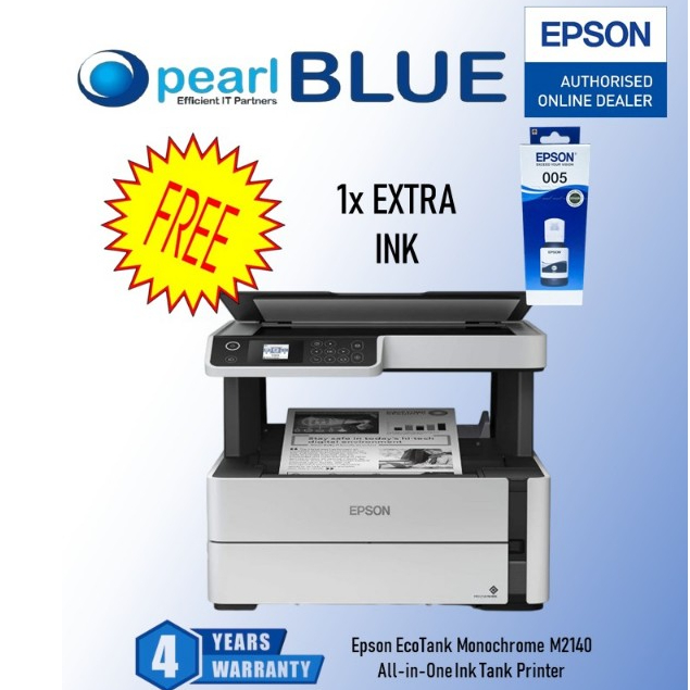 [Free Additional Black ink-005] Epson EcoTank Monochrome M2140 | All-in ...