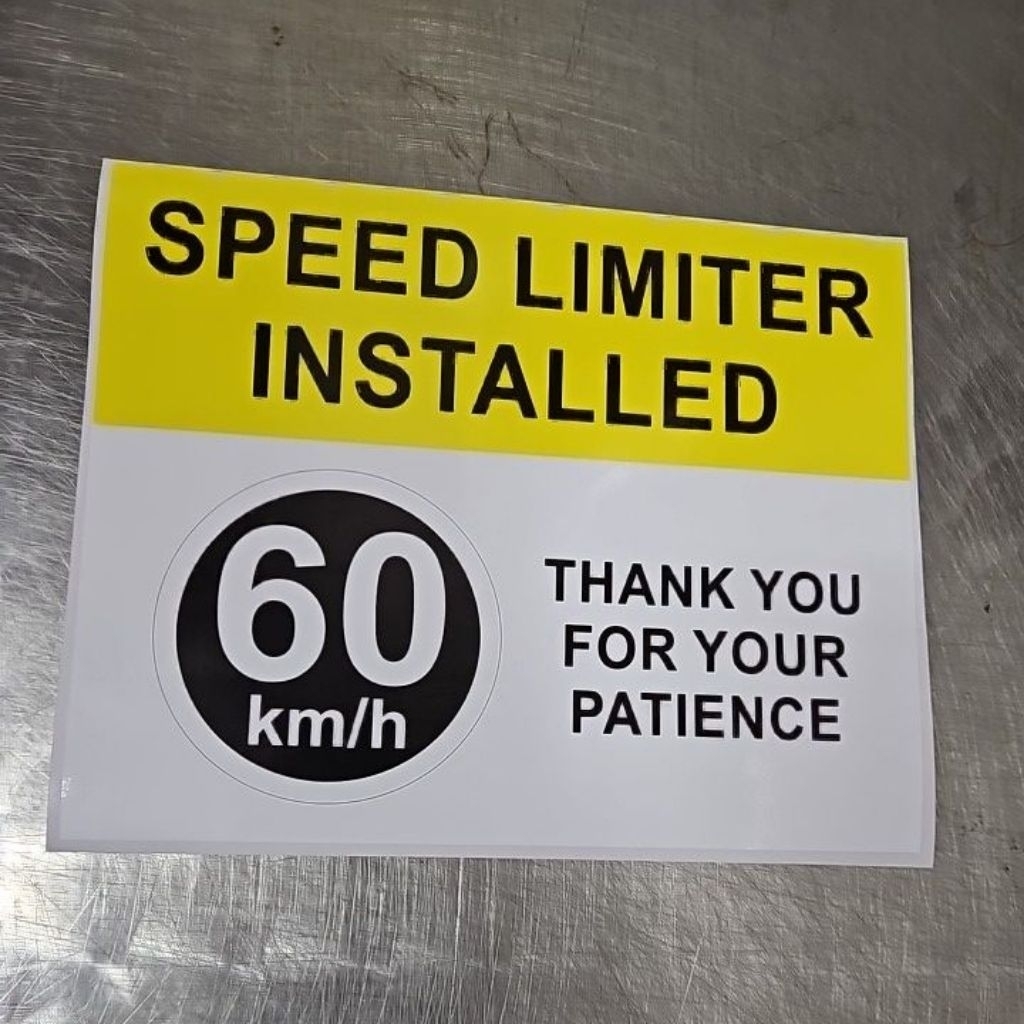 Speed limiter stickers. 20cm by 25cm. | Shopee Singapore