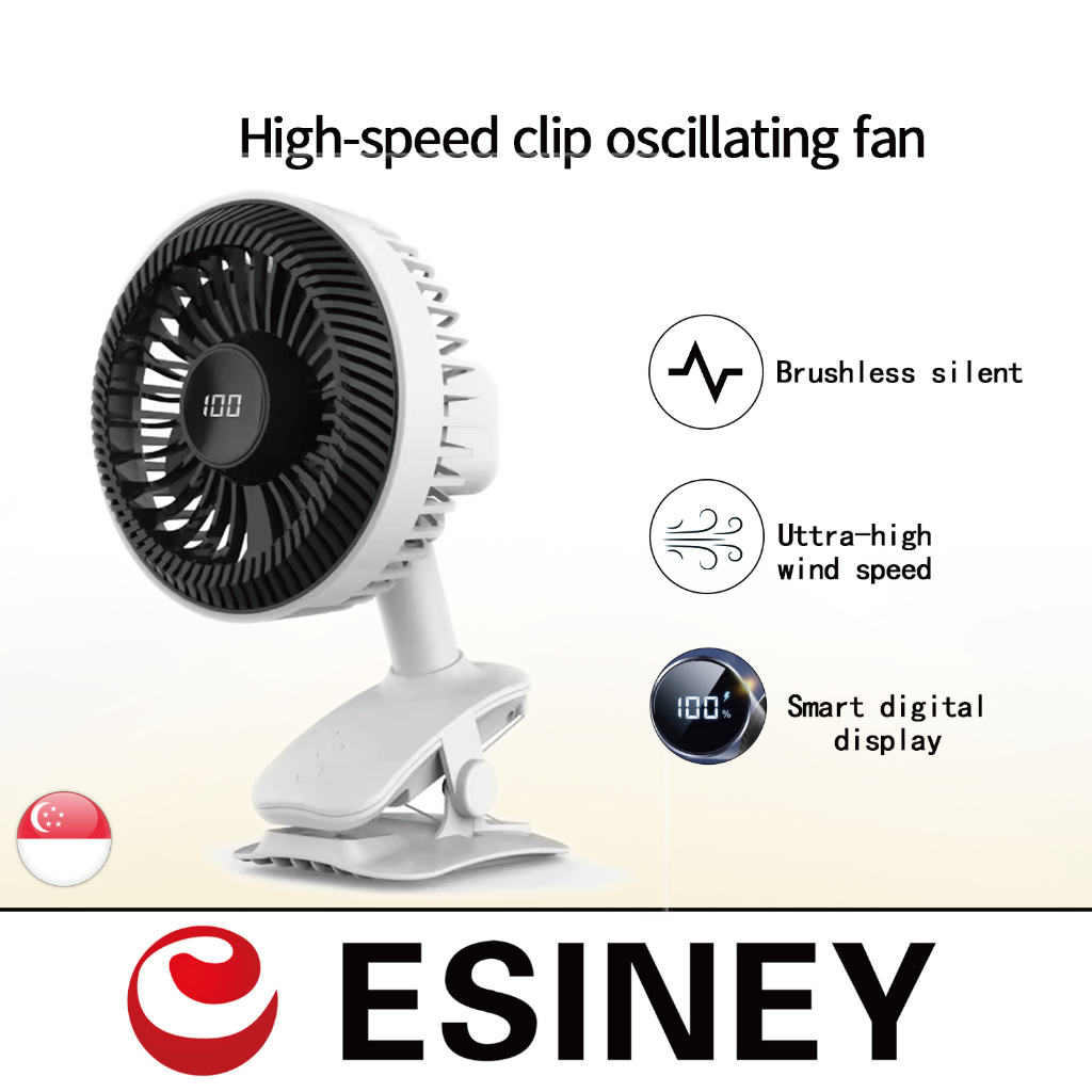 SG Seller 003 Silent High-speed Clip Stand Fan Smart Digital Display ...