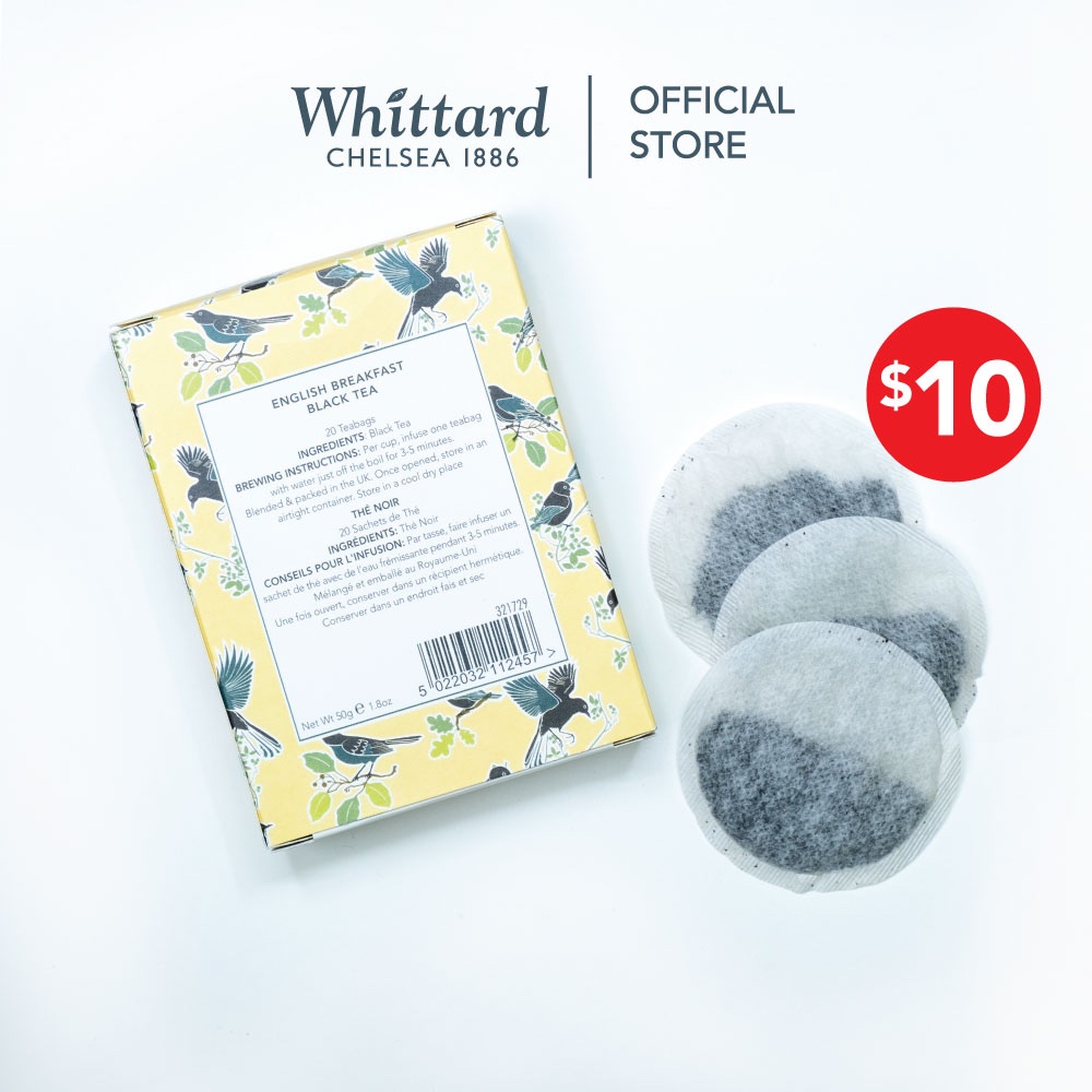 Whittard Tea Discoveries English Breakfast 20 Traditional Teabags ...