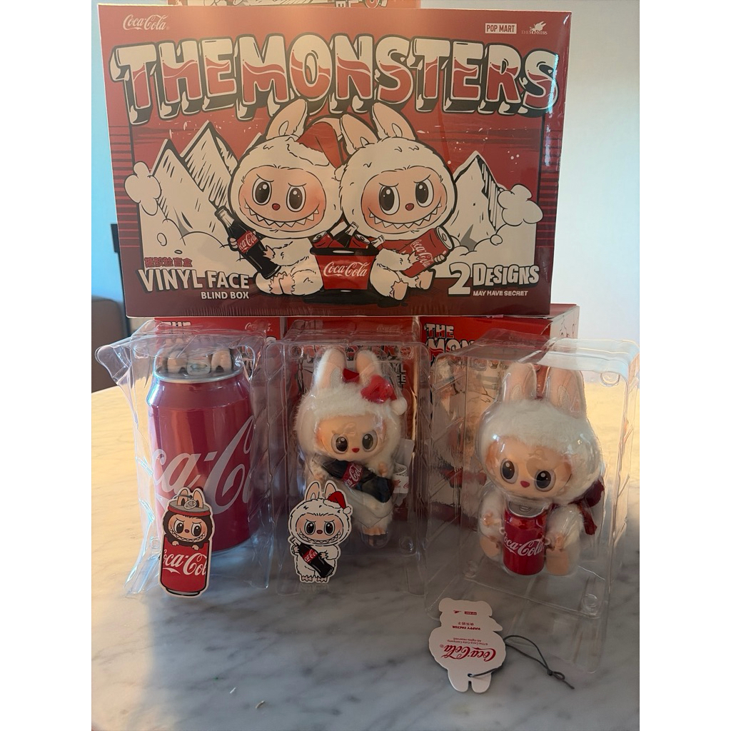 The monsters vinyl face blind box Coca Cola labubu surprise shake happy ...