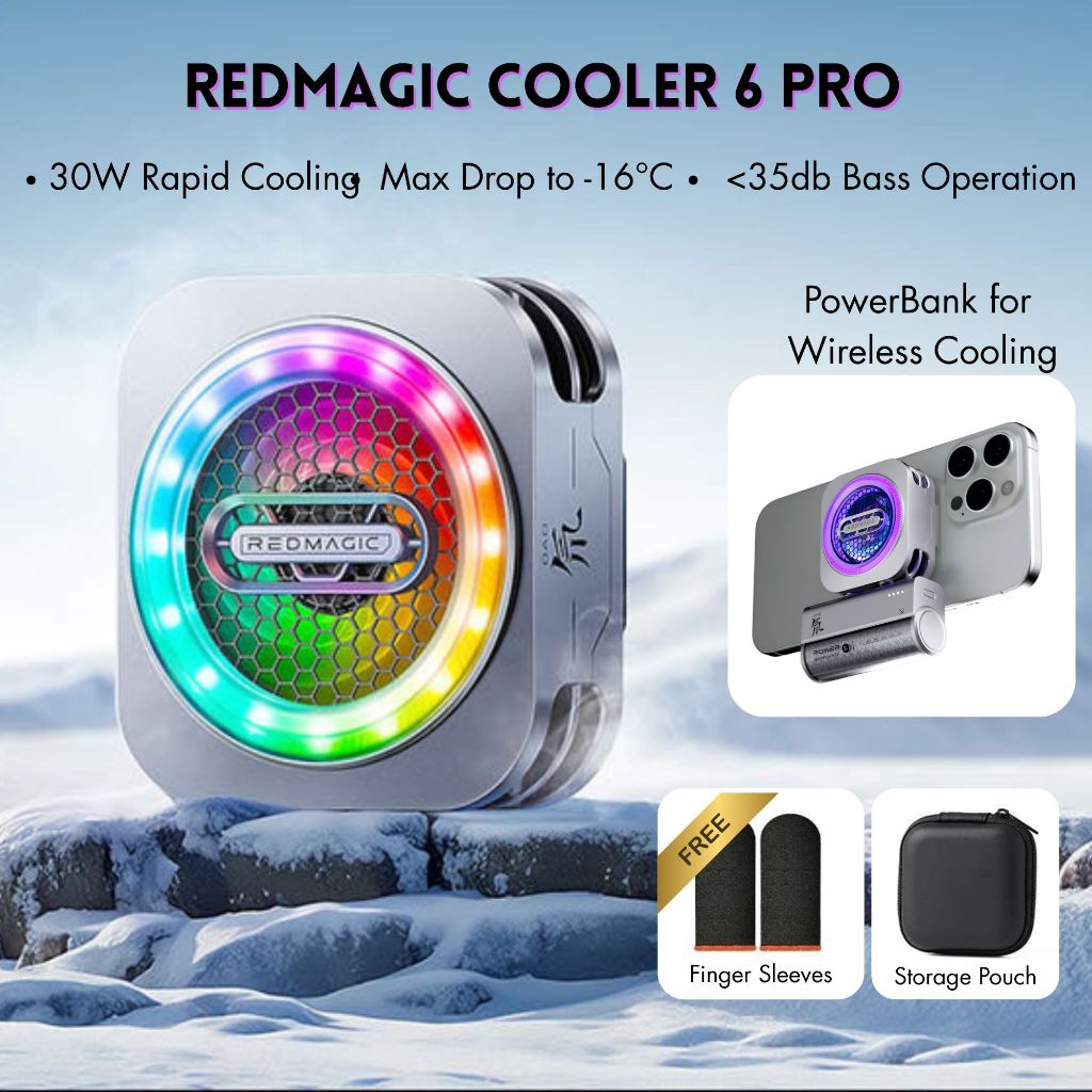 2025 Red Magic VC Liquid Cooler 6 Pro Phone Cooler 30W Ai Temp Control ...