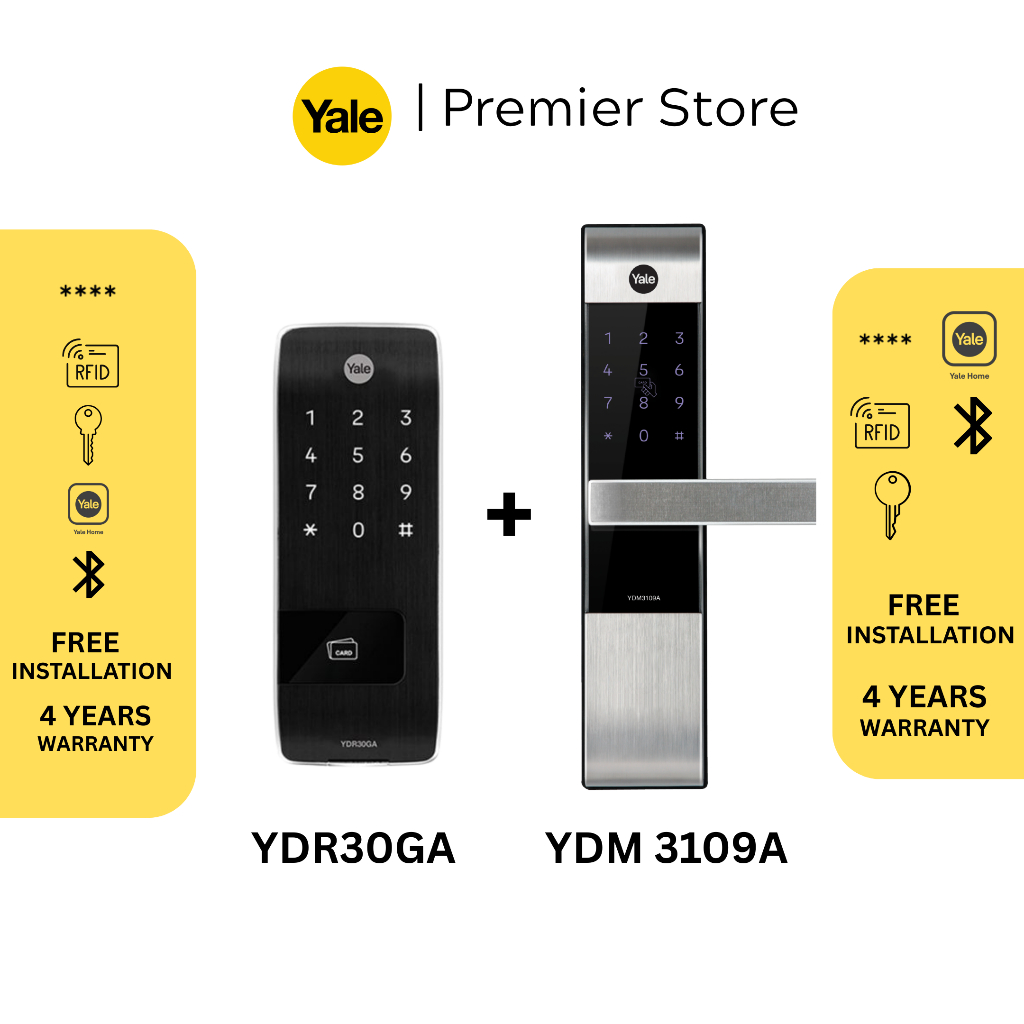 Yale Ydr30ga Gate Lock Ydm3109a Door Lock Bundle 【free Access Module 