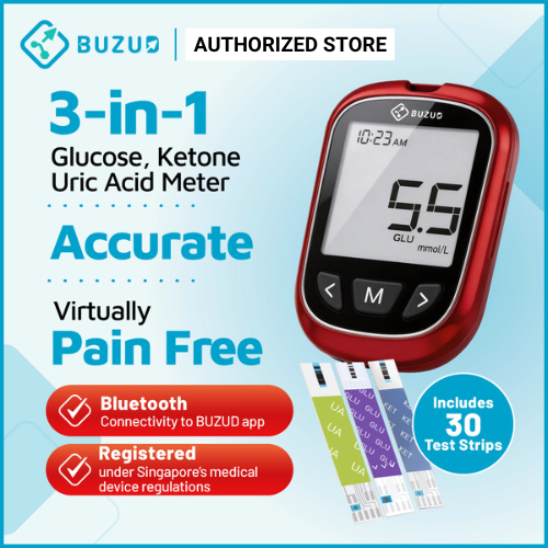 BUZUD Glucose, Ketone and Uric Acid Meter set | Shopee Singapore
