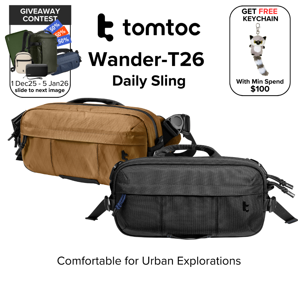 tomtoc Wander-T26 Daily Sling | 5.5L | Sturdy and Water-Resistant ...